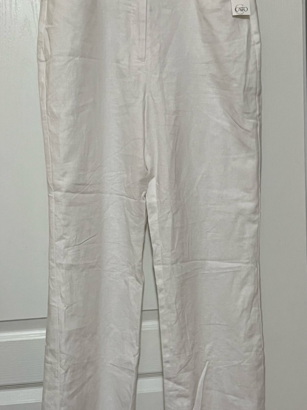 NWT Cato White Woman’s Wide Leg Linen-Blend Pants 16